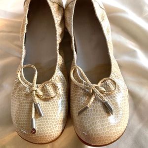 Eneka animal print beige leather flats 37